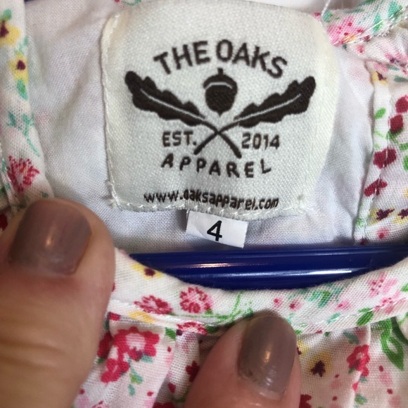 The Oaks Apparel Floral Lined  Girls Dress Size 4 - Picture 2 of 8